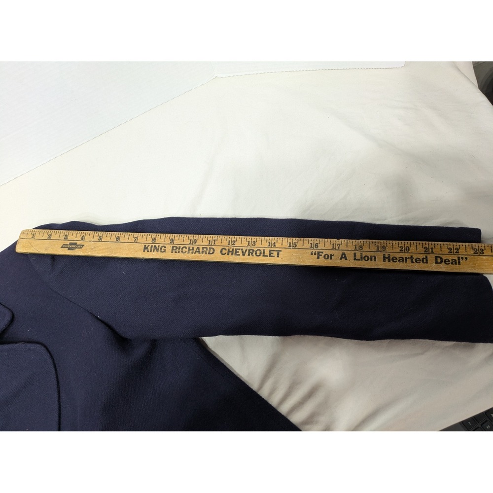 Forecaster of Boston Blazer Women's 7/8 Navy Blue 100% Pure Wool Double Breasted - Picture 5 of 13